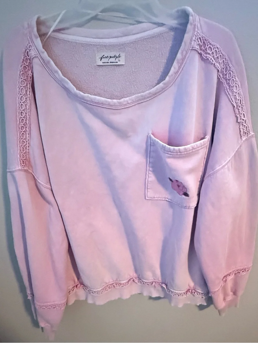 Free People Pale Pink Crewneck Sweatshirt